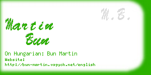 martin bun business card